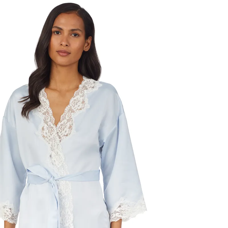 Ralph Lauren Signature Satin Kimono in Blue-3